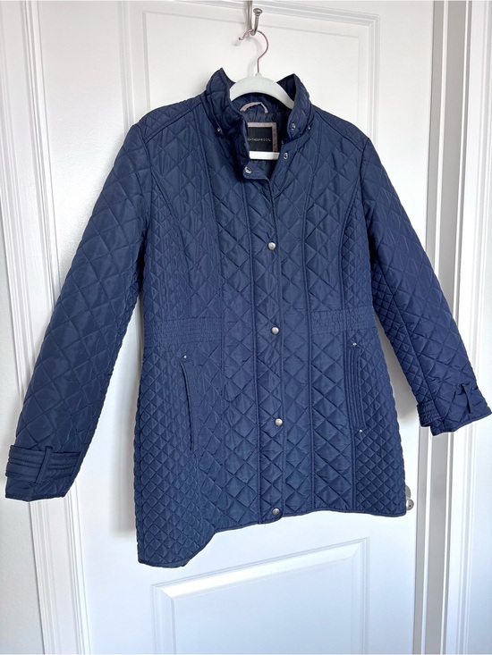 Weatherproof Jackets & Blazers - Weatherproof Navy Diamond Quilted  Walker Barn Jacket Utility Puffer Coat  Large